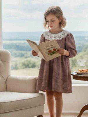 Heritage Plaid Ruffle-Collar Dress