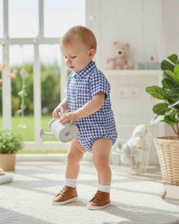 Country Cottage Check Romper